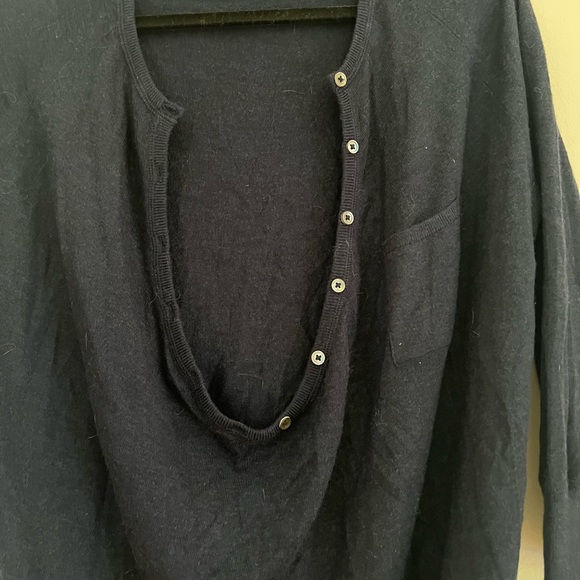 Vince woman’s navy button down knit sweater top - Picture 8 of 12